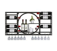 NHYHEHMR Giaccia di vino montato a parete in stile industriale per decorazioni per la casa o ristorante in ferro battuto per armadio da vino (nero 90x11x42cm)