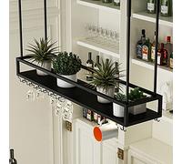 NHYHEHMR Grollo del vino Giaccia di vino e porta in vetro di vino, porta d'ingresso in metallo con supporto in vetro, porta bottiglia di vino appeso regolabile per cucine per bar, opachi