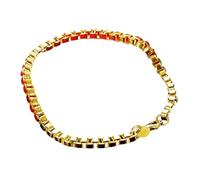 NHYHEHMR Jewelry 24K 3Mm Box Chain Bracelet Women Men Fashion Charm Wedding Party With For You Accessories Trendy Creative Gift Gift
