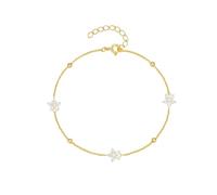 NHYHEHMR Jewelry Three Flower Shaped Inlaid Zircon Chain Bracelet Women High Elegant K Jewelry With For You Accessories Trendy Creative Gift Gift