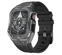 NHYHEHMR Kit di modifica della fascia di orologi di lusso , per 9 8 7 6 5 4 SE 45mm Serie 44mm Sostituzione Sostituire Cancella di orologio in gomma Guida in acciaio inossidabile in metallo
