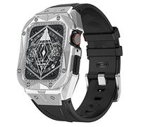 NHYHEHMR Kit di modifica della fascia di orologi di lusso , per 9 8 7 6 5 4 SE 45mm Serie 44mm Sostituzione Sostituire Cancella di orologio in gomma Guida in acciaio inossidabile in metallo