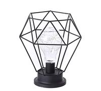 NHYHEHMR Lampade da tavolo per camera da letto Retro Metal Shade LED Creative Red Wine Glass Bottiglia Lampada Night Light Iron Filo Lampada Black Camera da letto Camera da letto (B)