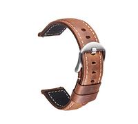 NHYHEHMR Leather Watch Straps Quick Release Watchband 20Mm 22Mm 24Mm Leather Watch Strap Watch Band /24Mm/Brown-Black Buckle