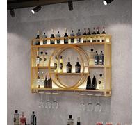 NHYHEHMR Modern metallo montato a parete in vetro di vetro barretta barra per ripiani galleggianti per le barre del ristorante di casa Dimensione: 140 * 15 * 80 cm