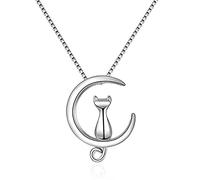 NHYHEHMR Necklace For Women Moon Kitten Cat Necklaces & Pendants Box Chain