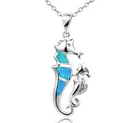 NHYHEHMR Necklace Made Opal Mom Baby Seahorses Pendants Necklace For Women Jewelry