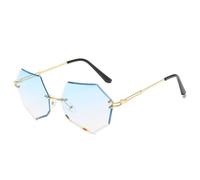 NHYHEHMR New 2025 Fashion Rimless Sunglasses Women Vintage Sun Glasses For Ladies Shades Alloy Eyewear UV400