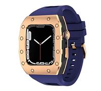 NHYHEHMR Nuovo cinturino in silicone in metallo da 45 mm di lussuoso set di modifiche MOD 44 mm per iWatch Series 8 7 SE 6 5 4 cinghia