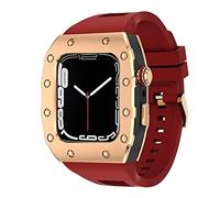 NHYHEHMR Nuovo cinturino in silicone in metallo da 45 mm di lussuoso set di modifiche MOD 44 mm per iWatch Series 8 7 SE 6 5 4 cinghia