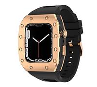 NHYHEHMR Nuovo cinturino in silicone in metallo da 45 mm di lussuoso set di modifiche MOD 44 mm per iWatch Series 8 7 SE 6 5 4 cinghia