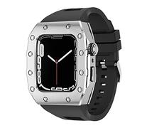 NHYHEHMR Nuovo cinturino in silicone in metallo da 45 mm di lussuoso set di modifiche MOD 44 mm per iWatch Series 8 7 SE 6 5 4 cinghia