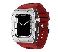 NHYHEHMR Nuovo cinturino in silicone in metallo da 45 mm di lussuoso set di modifiche MOD 44 mm per iWatch Series 8 7 SE 6 5 4 cinghia