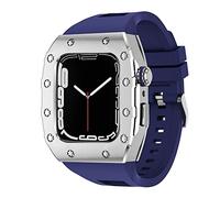 NHYHEHMR Nuovo cinturino in silicone in metallo da 45 mm di lussuoso set di modifiche MOD 44 mm per iWatch Series 8 7 SE 6 5 4 cinghia