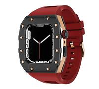 NHYHEHMR Nuovo cinturino in silicone in metallo da 45 mm di lussuoso set di modifiche MOD 44 mm per iWatch Series 8 7 SE 6 5 4 cinghia