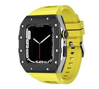 NHYHEHMR Nuovo cinturino in silicone in metallo da 45 mm di lussuoso set di modifiche MOD 44 mm per iWatch Series 8 7 SE 6 5 4 cinghia