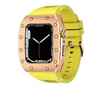 NHYHEHMR Nuovo cinturino in silicone in metallo da 45 mm di lussuoso set di modifiche MOD 44 mm per iWatch Series 8 7 SE 6 5 4 cinghia