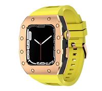 NHYHEHMR Nuovo cinturino in silicone in metallo da 45 mm di lussuoso set di modifiche MOD 44 mm per iWatch Series 8 7 SE 6 5 4 cinghia