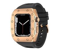 NHYHEHMR Nuovo cinturino in silicone in metallo da 45 mm di lussuoso set di modifiche MOD 44 mm per iWatch Series 8 7 SE 6 5 4 cinghia