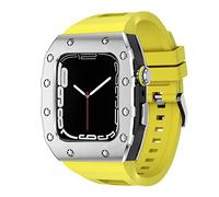 NHYHEHMR Nuovo cinturino in silicone in metallo da 45 mm di lussuoso set di modifiche MOD 44 mm per iWatch Series 8 7 SE 6 5 4 cinghia