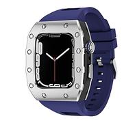 NHYHEHMR Nuovo cinturino in silicone in metallo da 45 mm di lussuoso set di modifiche MOD 44 mm per iWatch Series 8 7 SE 6 5 4 cinghia