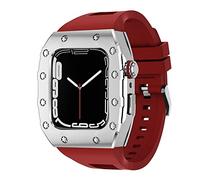 NHYHEHMR Nuovo cinturino in silicone in metallo da 45 mm di lussuoso set di modifiche MOD 44 mm per iWatch Series 8 7 SE 6 5 4 cinghia