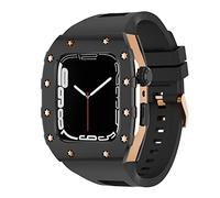 NHYHEHMR Nuovo cinturino in silicone in metallo da 45 mm di lussuoso set di modifiche MOD 44 mm per iWatch Series 8 7 SE 6 5 4 cinghia