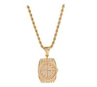 NHYHEHMR Orologio collana collana collana orologio a ciondolo catena di gioielli intarsiata zircone en