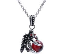 NHYHEHMR Personalità in acciaio in acciaio in acciaio collana retrò artigli retrò alondra black opal a pendente gioiello collana doni di gioielli