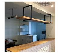 NHYHEHMR Piastra di vino scaffale per scaffali con rastrelliere in vetro di vino, portaoggetti per la cucina appeso, portaoggetti a soppalco retrò retrò (dimensioni: l 80 cm)