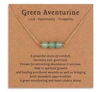 NHYHEHMR Plated Handmade Natural Crystal Healing | Black Tourmaline, Moonstone, Turquoise, Peridot, Carnelian, Citrine, Rose Quartz, Green Aventurine Pendants