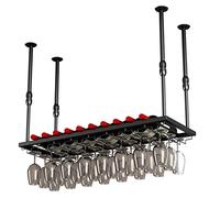 NHYHEHMR Porta bottiglia di vino a soffitto nero appeso Vino in bicchiere portacavalo portacavalo per portaboli da vino regolabile per scaffali di stoccaggio (dimensioni: 100 cmx30cm)