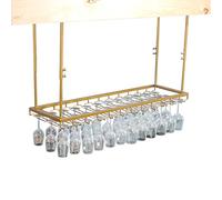 NHYHEHMR Porta bottiglie di vino sospeso, porta in vetro a stelo in metallo, porta di vino a soffitto, scaffalature di deposito regolabili, porta per vino a testa in giù (dimensioni: 120x35 cm)