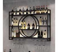 NHYHEHMR Porta della bottiglia di vino a parete industriale con portabiatte in metallo elegante in metallo per la casa facile installazione