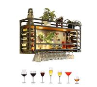NHYHEHMR Porta di stoccaggio del vino a portata calccia retrò per barretta per barretta di barra altezza regolabile (30~60 cm) Scaffale per display vintage per decorazione a soffitto a bomboletta