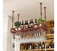 NHYHEHMR Porta di vetro di lussuosa altezza di lusso ad altezza regolabile per scaffale portabottiglie a soffitto a soffitto a testa in giù per la festa del caffè da cucina bar.