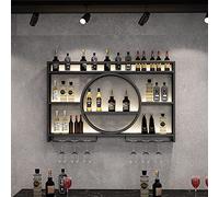 NHYHEHMR Porta di Vino a Parete di Ferro Moderna con Supporto per Vetro Eleganti Ripiani galleggianti per Bar e ristoranti