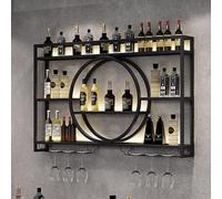 NHYHEHMR Porta di vino a parete in metallo moderno, scaffale per bottiglie di vino con rastrelliere, porta d'ingresso sospeso, scaffali mobili per unità di bar, scarponi da esposizione al vino per la
