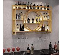 NHYHEHMR Porta di vino a parete in metallo moderno, scaffale per bottiglie di vino con rastrelliere, porta d'ingresso sospeso, scaffali mobili per unità di bar, scarponi da esposizione al vino per la