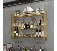 NHYHEHMR Porta di vino a parete moderna con bottiglia in metallo a portata di vetro Organizzatore a muro di porta d'ingresso per porta in ferro da pignolo per le bottiglie di vino per bar ristorante