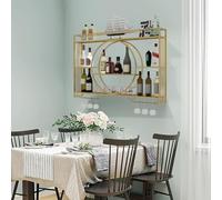 NHYHEHMR Porta di vino a parete moderna con supporto in vetro elegante ripiani galleggianti in ferro per la casa barretta multifunzionale organizzatore di stoccaggio bottiglie 100x15x80cm