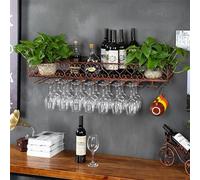 NHYHEHMR Porta di vino montate a parete, moderno porta d'altura in metallo, portapacchi con portabicchieri, supporto per il display per il vino per la casa da pranzo in casa (colore: colore: blac