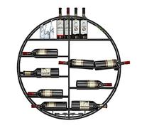 NHYHEHMR Porta di vino montato a parete con bottiglia di vino e supporto in ferro battuto in ferro da vino montato a parete per accessori per vini per la casa per gli amanti del vino oro/nero 90 cm