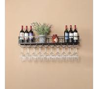 NHYHEHMR Porta di viti da vino a parete nera, moderni scaffali a parete moderna, portamette in metallo con appendiabiti a gancio, porta in vetro di vetro di vino, per casa, cucina, vino C