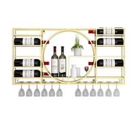 NHYHEHMR Porta di Viti Wine montata a Parete, unità a Barre su Ripiani galleggianti, scaffale per Bottiglie di Vino con rastrelliere, griglia in Vetro di Vino in Metallo, portaoggetti per Il Vino