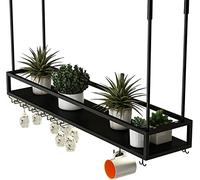 NHYHEHMR Porta in vetro da vino montato a soffitto con piastra di vino appesa al riparo ad altezza regolabile per bottiglie champagne e stampo