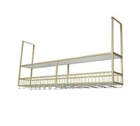 NHYHEHMR Porta in vetro del vino a soffitto, mobile per portabottiglie sospeso, realizzato in ferro, porta d'ingresso montato a parete con porta di vetro, supporto per vino per il vino a bottiglia,
