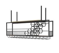 NHYHEHMR Porta in vetro del vino a soffitto, scaffale galleggiante a barre industriale, porta d'ingresso appeso con supporto in vetro, scaffale per il display in bottiglia di liquori, porta d'ingetà
