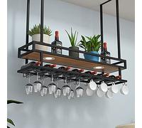 NHYHEHMR Portabottene in vetro a soffitto, scaffali moderni galleggianti, portaoggetti in ferro battuto a soppalco, porta in vetro a testa in giù, mensole per armadietti per vino, decorazioni per la