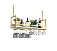 NHYHEHMR Portabottiglia a Bottiglia a Poppa per Bicchiere di Vetro scaffale in Ferro Barre portaoggetti/Porta calici, portabiading da Vino Appeso a Sospensione, portaogge